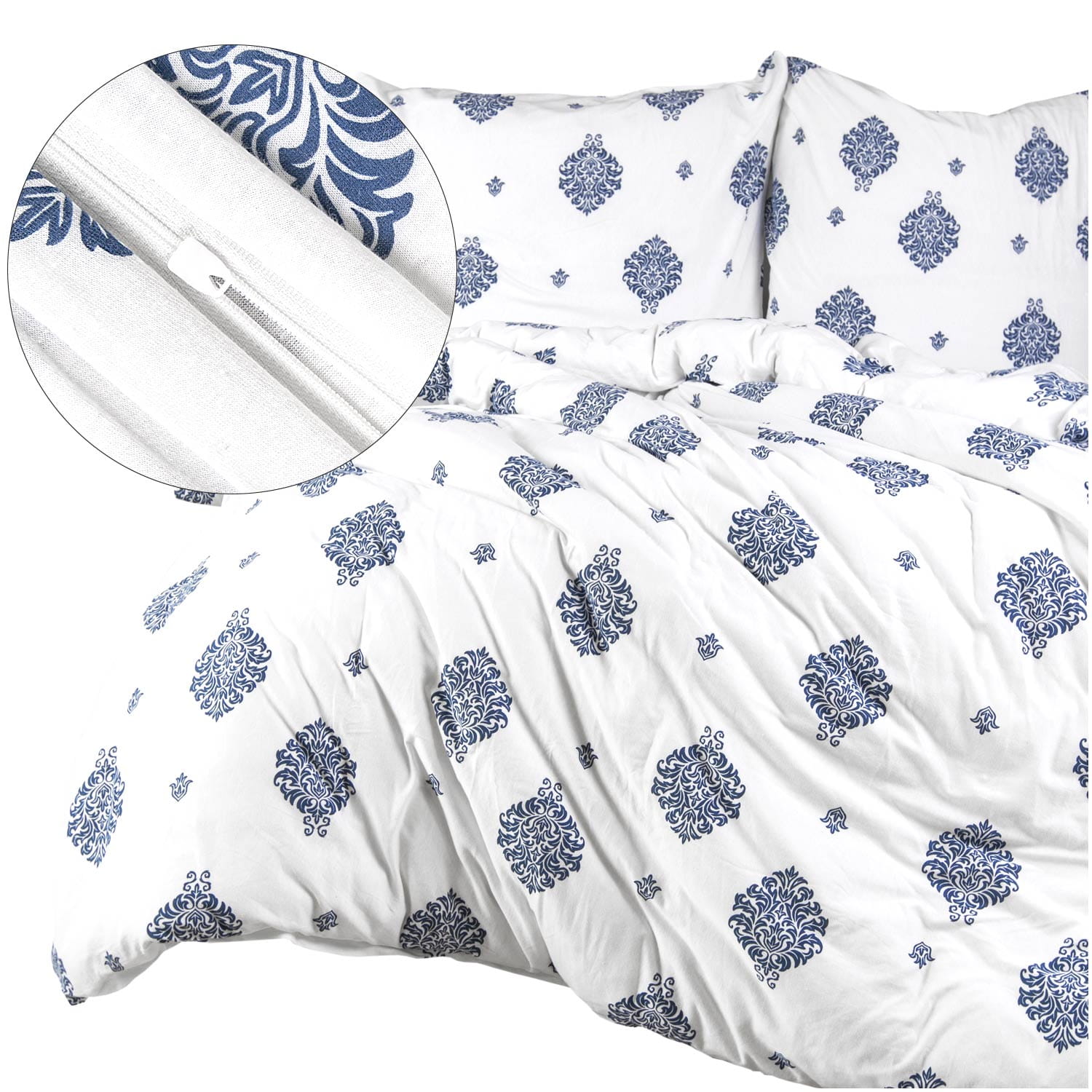 Komplet pościeli 220x200 JERSEY 100% BAWEŁNA ornament poszwa + poszewki