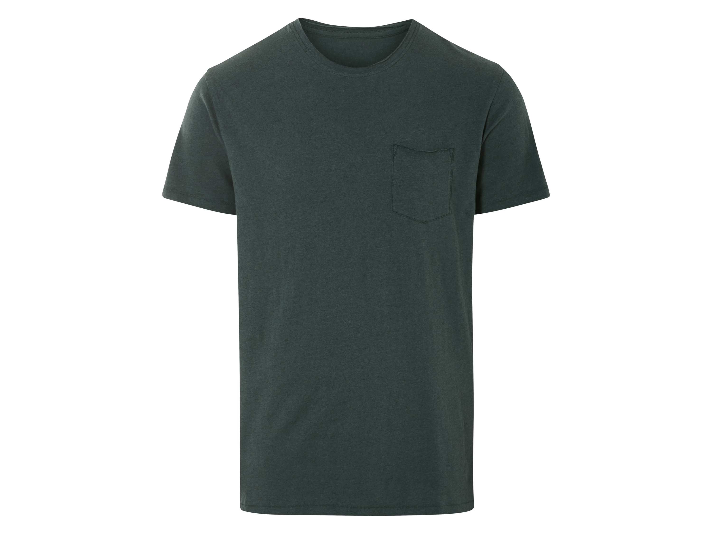 Livergy T-shirt męski z lnem i bawełną Zielony, M 48/50