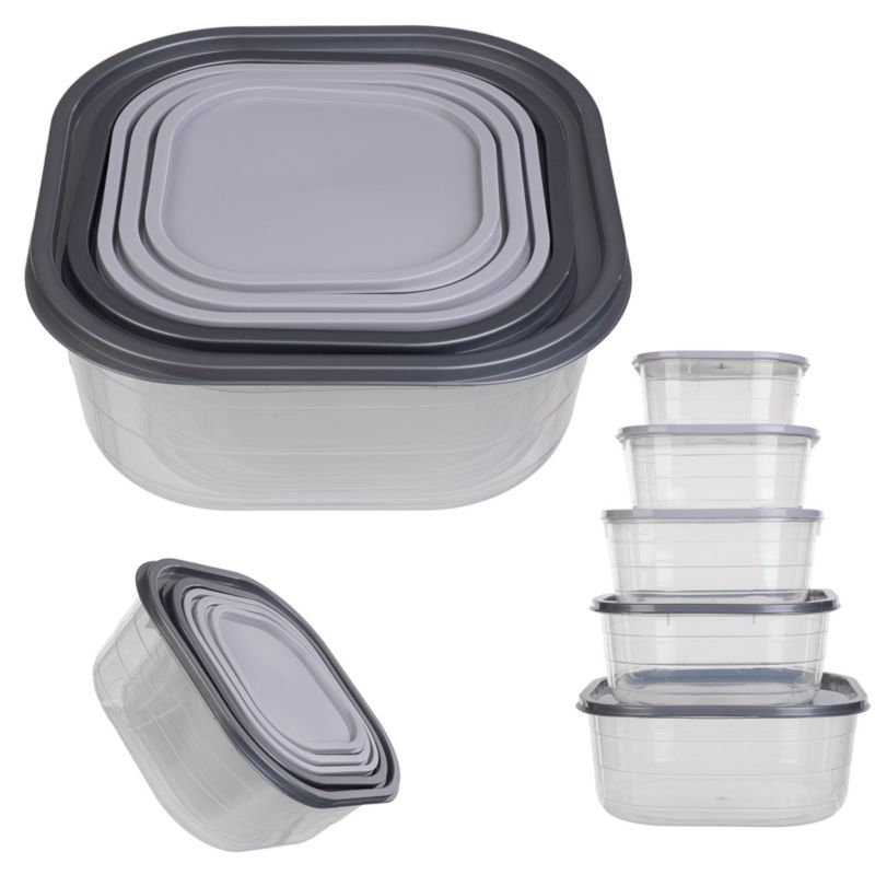 Pojemniki Na Żywność KADAX Komplet Plastikowe 5 szt Pokrywką Pudełka Śniadaniowe 1szt.