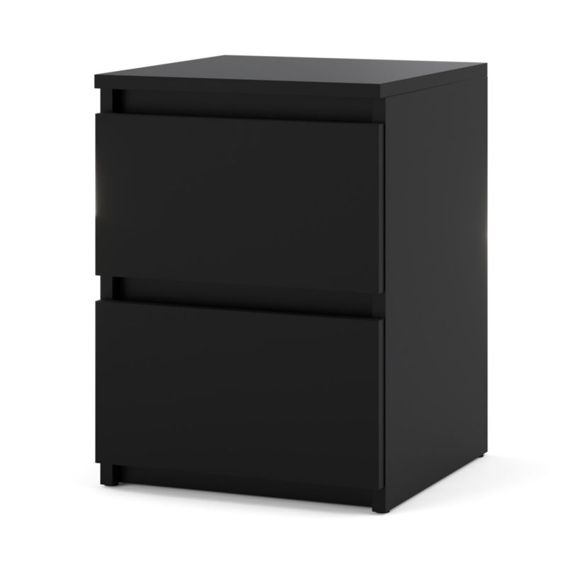 Szafka Nocna Hurtownia-Mebli Szuflady 2 Hugo 30cm Czarny Mat Czarny Mat 30x30x40 cm 1szt.