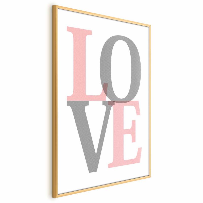 Plakat Artgeist Szara miłość 29,7x42 cm z ramą złotą 1 szt