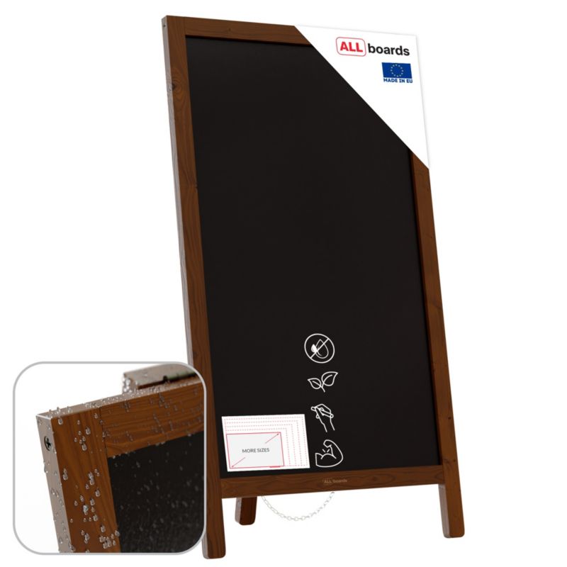 Potykacz stojak kredowy wodoodporny 78x44 cm ALLboards klasyczny brąz 1 szt.