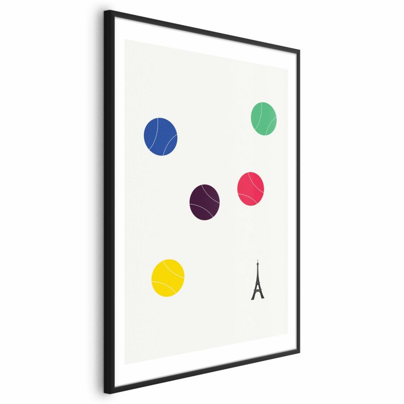 Plakat Artgeist Wieża Eiffla i tenis 40x60 cm z ramą czarną 1 szt