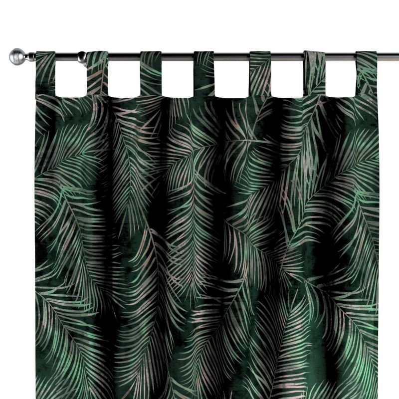 Zasłona na szelkach 1 szt. 130 x 260 cm Dekoria liscie na zielonym tle 1 szt.