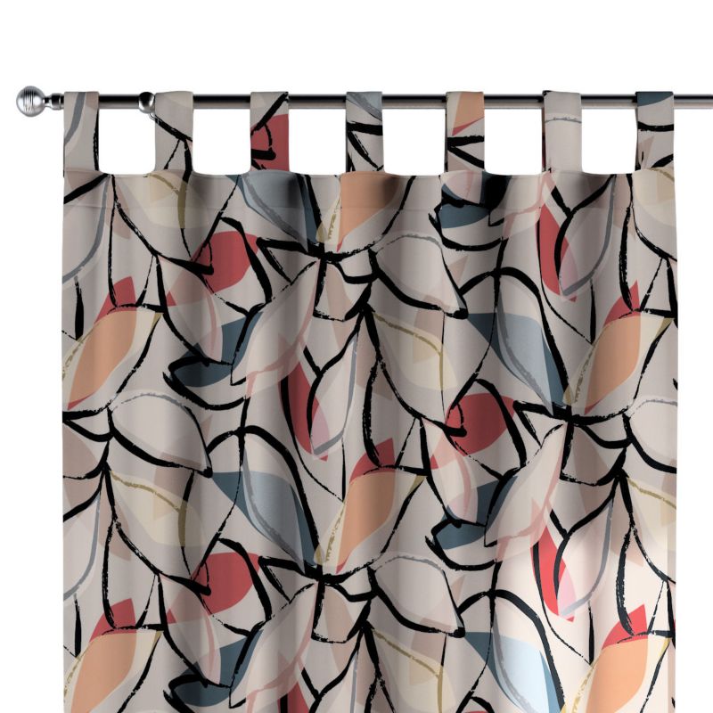 Zasłona na szelkach 1 szt. 130 x 245 cm Dekoria różowo-szare motywy roślinne 1 szt.