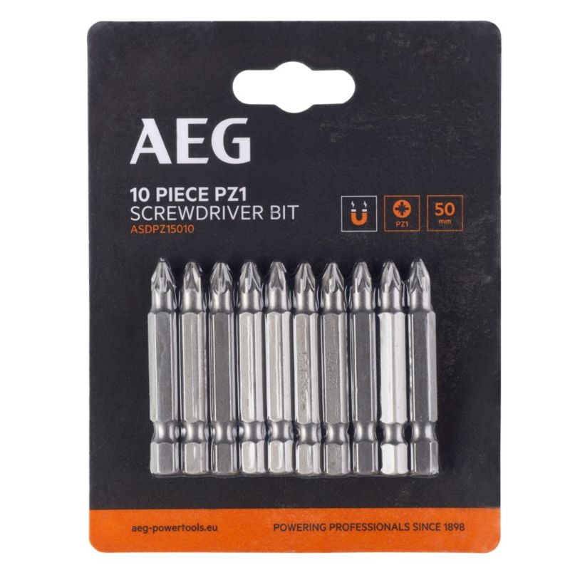Zestaw Bitów AEG Pozidiriv 50mm PZ1 SDriver 10 elementów 1 szt.