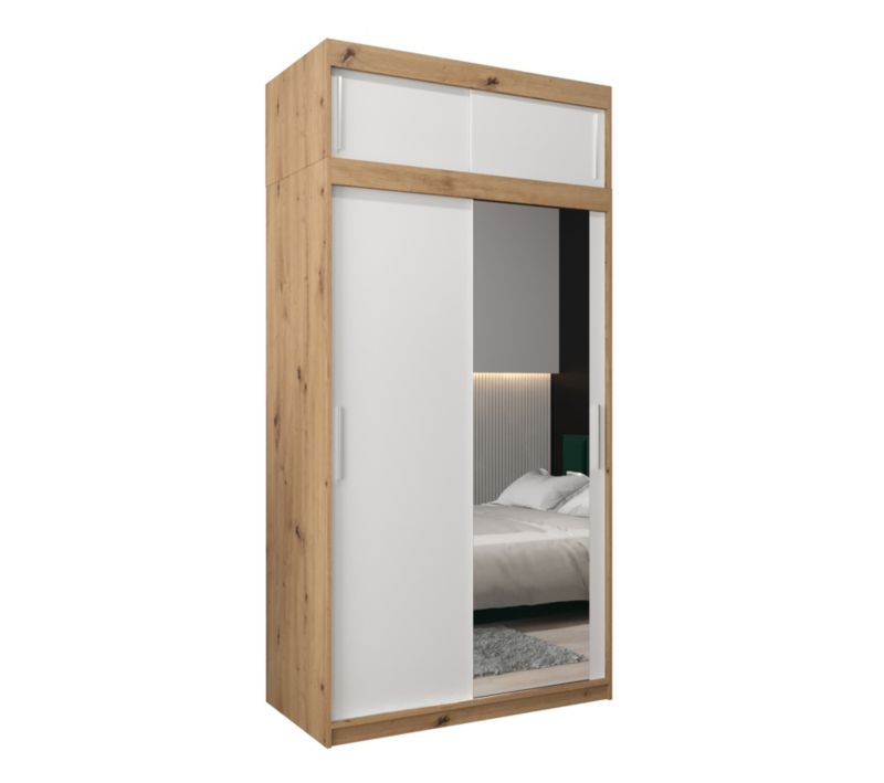 Szafa przesuwna Garderoba Abiks Tokyo 2 120 artisan + biały z nadstawką 1 szt.