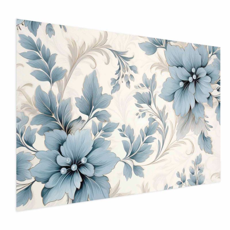 Plakat Artgeist Turkusowe retro kwiaty 60x40 cm bez ramy 1 szt