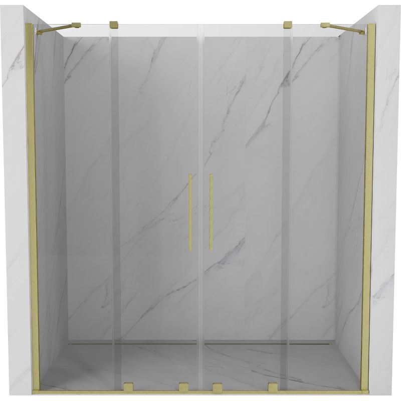 Drzwi prysznicowe rozsuwane Mexen Velar transparent złoty 170x200 cm 1 szt.