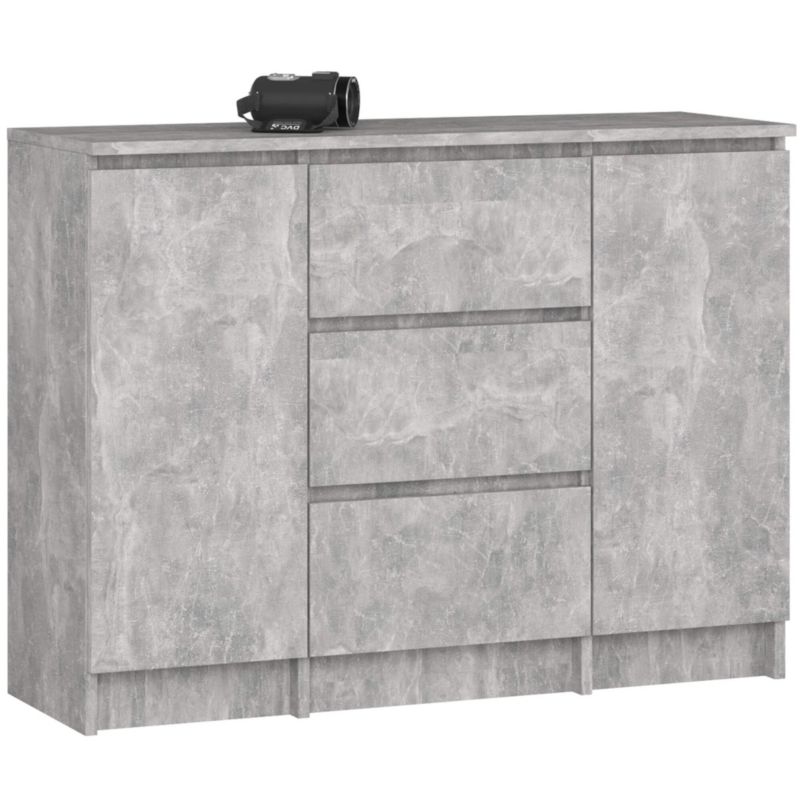 Komoda AKORD K100 kolor Beton mat 101 cm 2 drzwi 3 szuflady 4 półki 101x35x76 cm 1 szt.