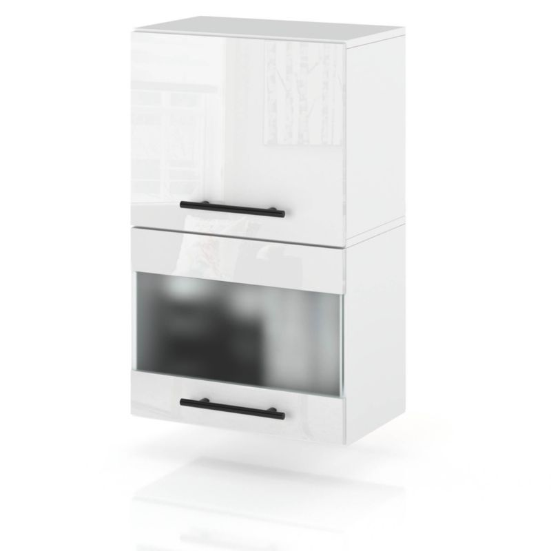 Szafka Kuchenna Hurtownia-Mebli Wisząca Klapowa W40KL sPremium 40cm Biały Mat Biały Połysk 40x32x72 cm 1szt.