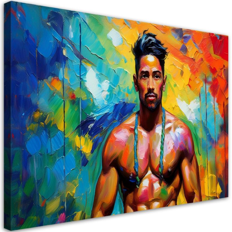 Obraz do salonu sypialni Feeby Mężczyzna Abstrakcja Kolorowy 60x40 cm 1 szt