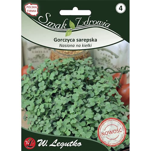 1 szt, Nasiona na kiełki - gorczyca sarepska - Nasiona: Ilość w opakowaniu: 20 g