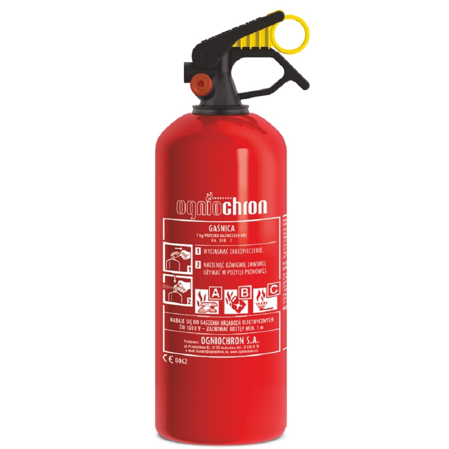 Ogniochrom Gaśnica proszkowa 1kg GP-1x ABC/M