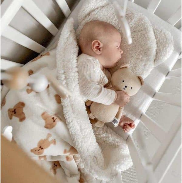 Kocyk Teddy ecru i baranek 100x75 NS