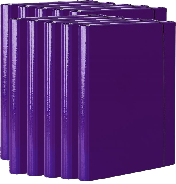 10x Teczka z gumką laminowana VauPe Large 2, A4, 20mm, fioletowy