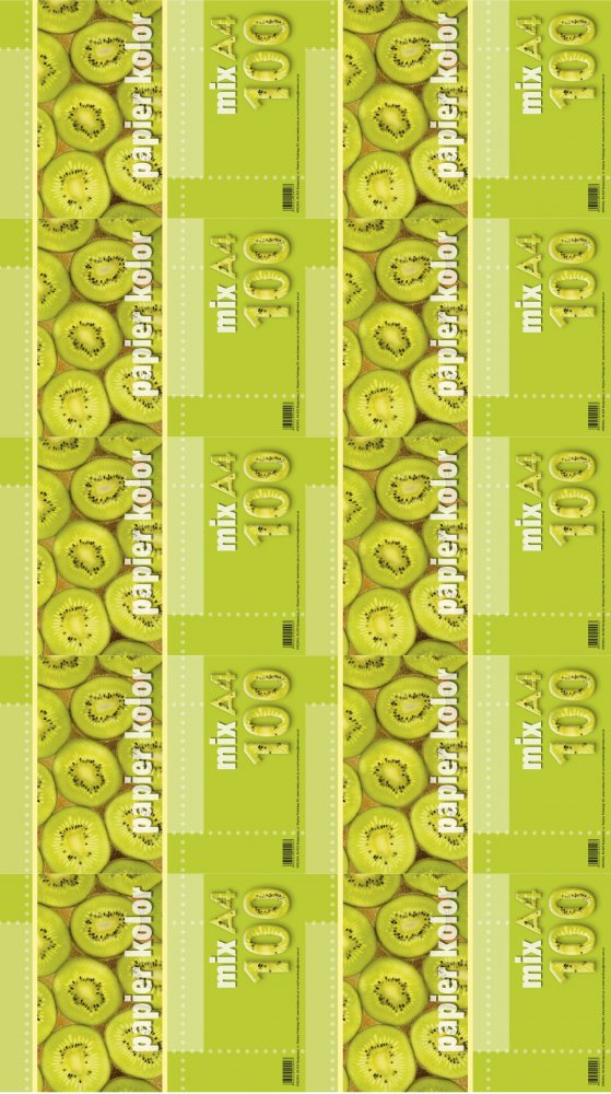 10x Papier kolorowy Kreska, A4, 100 kartek, mix kolorów