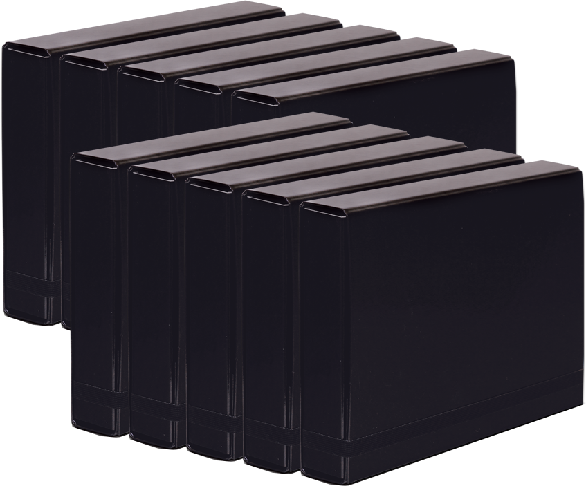10x Teczka kartonowa z gumką VauPe Box Caribic, A4, 50mm, czarny