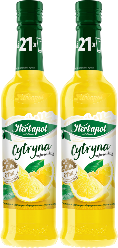 2x Syrop Herbapol Owocowa Spiżarnia, cytryna, 420ml