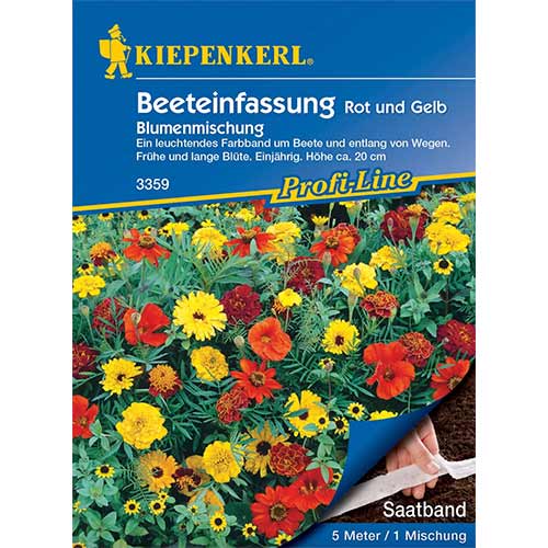 1 szt, BEETEINFASSUNG, BLUMENMISCHUNG IN ROT UND GELB - Samen: Ilość w opakowaniu: 1 Stück