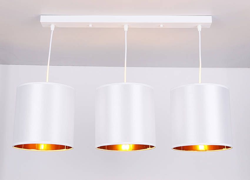 Candellux Atlanta lampa wisząca 3x40W biała/złota 33-00651