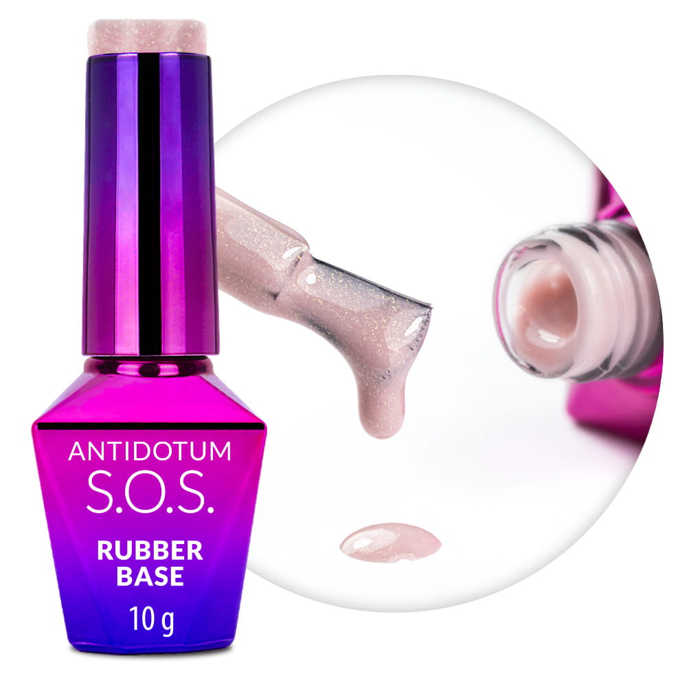 Baza kauczukowa elastyczne paznokcie manicure pedicure do mocowania ozdób S.O.S. Antidotum Molly Nails Endless Flame 10g