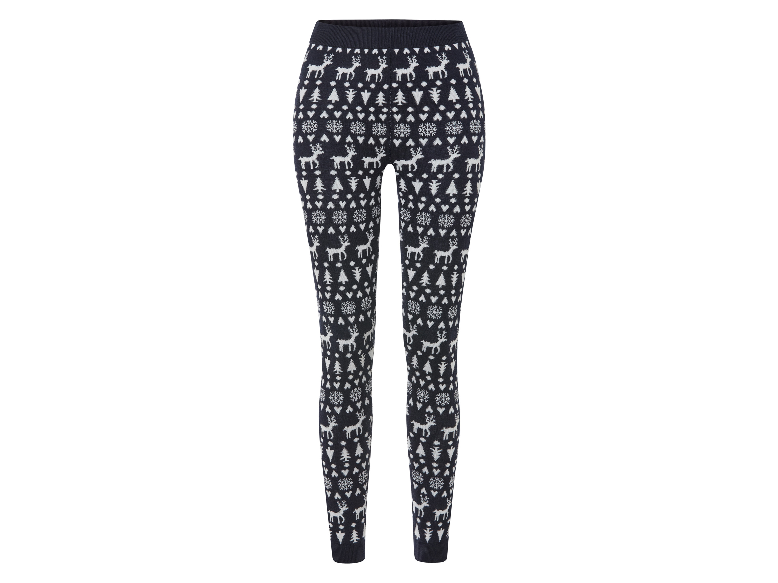 esmara Legginsy damskie z motywem świątecznym Granatowy, M40/42