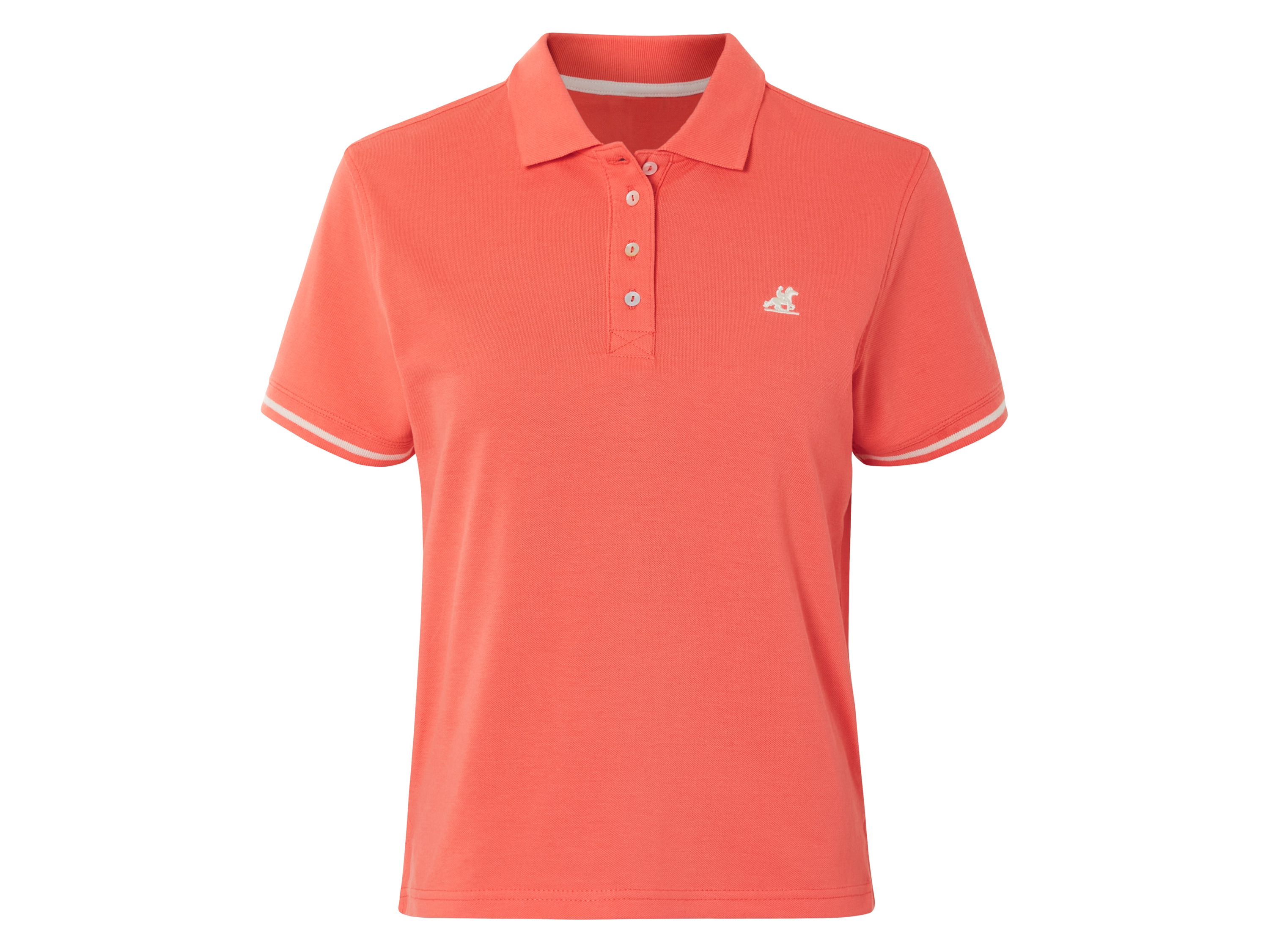 esmara x Grand Polo T-shirt polo damski z bawełny Koralowy, L 44/46