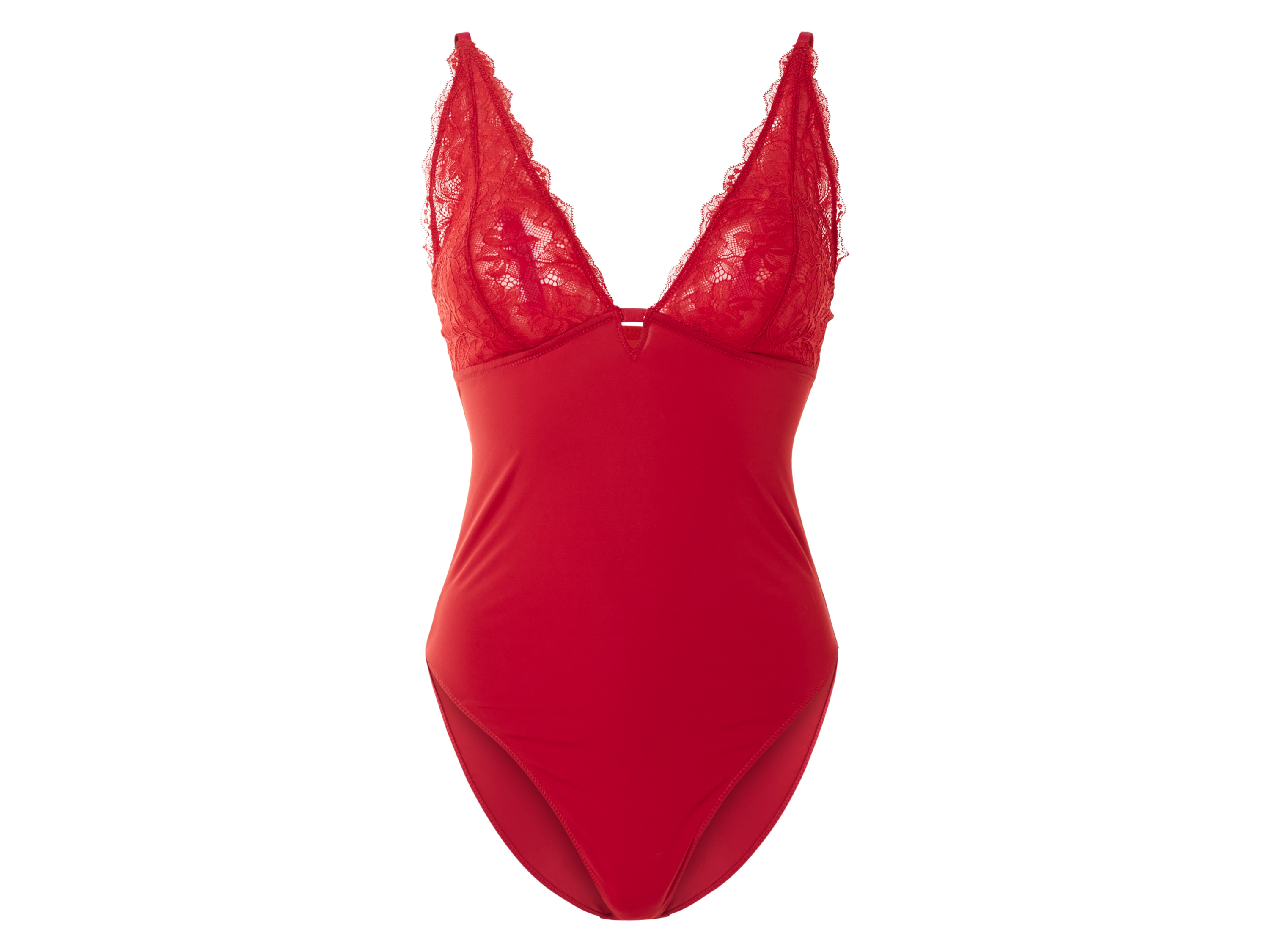 esmara Body damskie z elegancką koronką Czerwony, S36/38