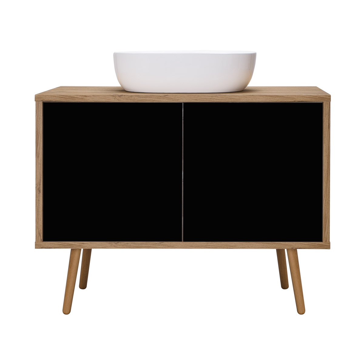 Darmowa Dostawa - Szafka 95x45x49.7 cm podumywalkowa wisząca czarna Oltens Hedvig 60204360