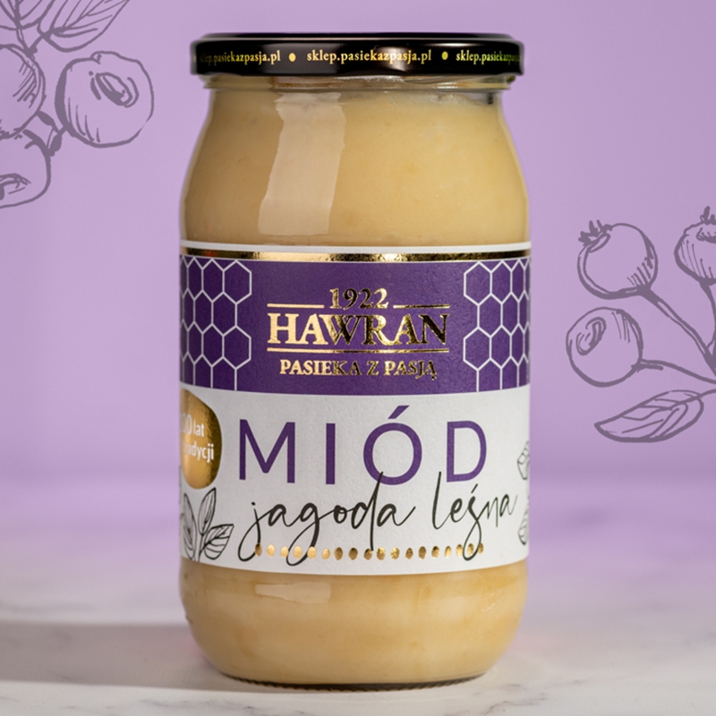 Miód z jagody leśnej 1050g - Pasieka z Pasją Hawran