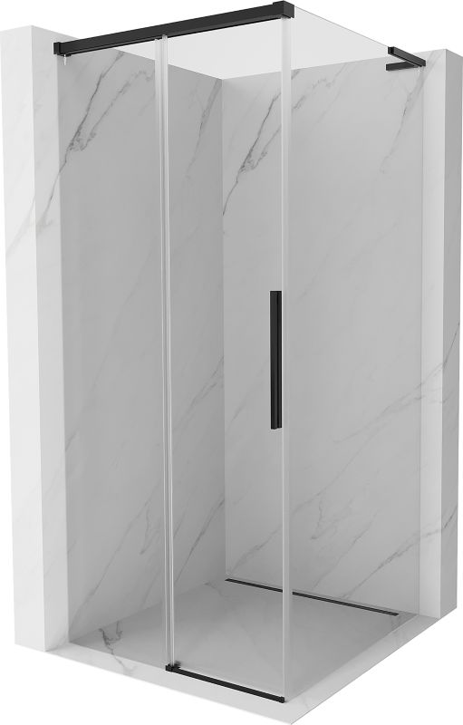 Kabina prysznicowa kwadratowa Mexen Rox L czarna transparent 110x110 cm 1 szt.