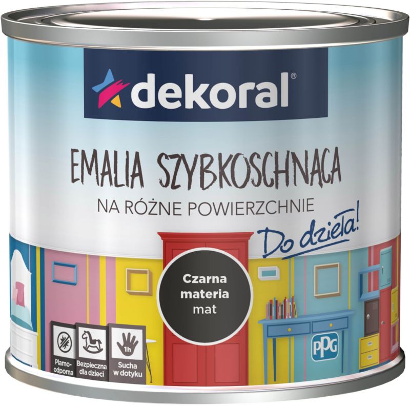 Emalia Do dzieła Dekoral czarna materia mat 0,5 l