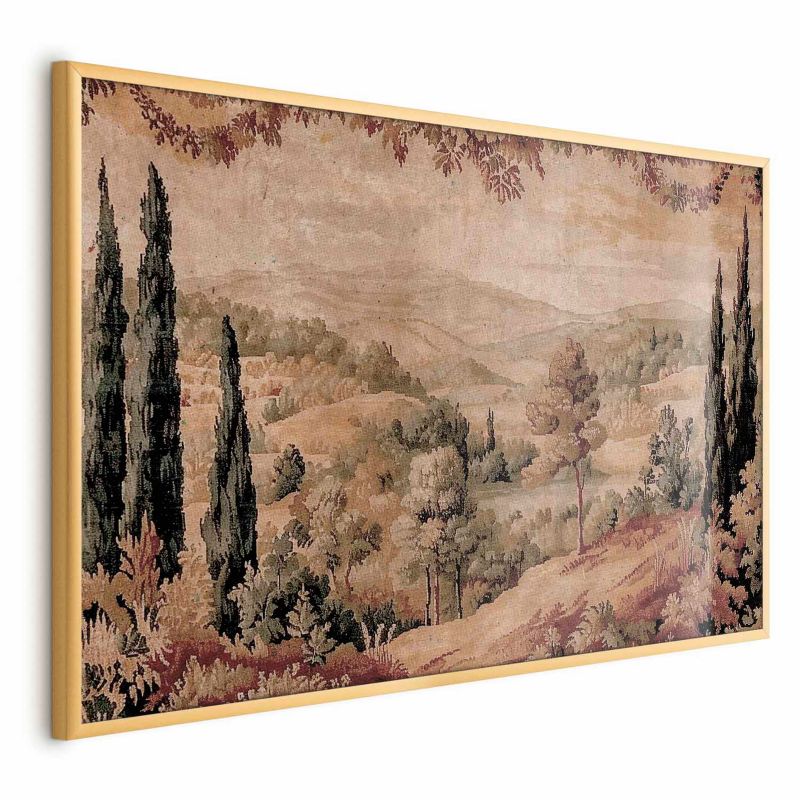 Plakat Artgeist Śródziemnomorski krajobraz 60x90 cm z ramą złotą 1 szt