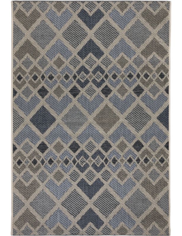 Dywan 160 x 230 cm płasko tkany Tekla e-floor geometryczny niebieski 1 szt
