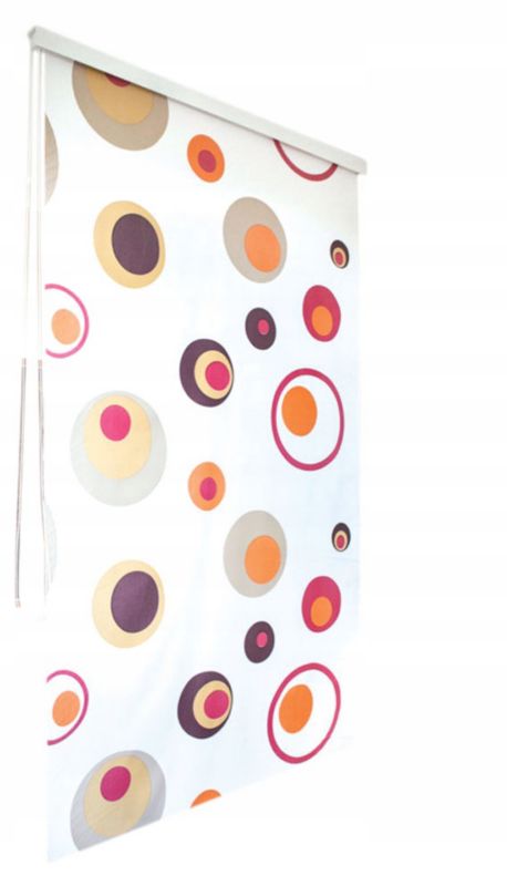 Roleta wannowo-prysznicowa z kasetą Estiva 120x240 cm wzór koła fiolet orange 1 szt.