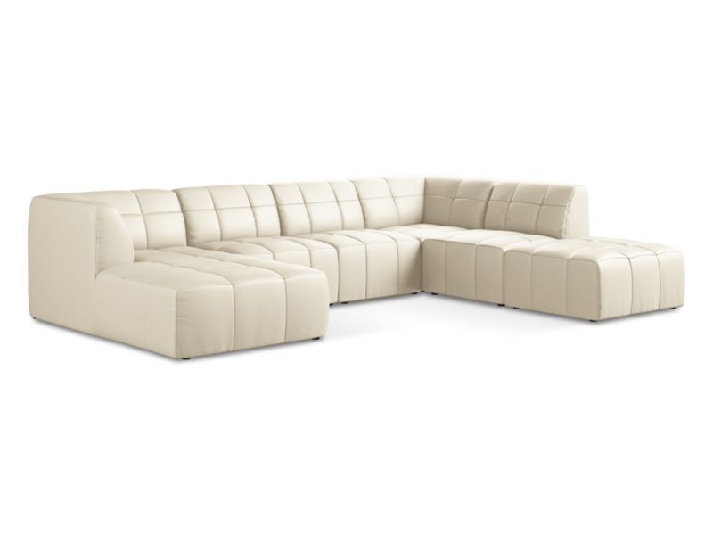 Sofa panoramiczna Makamii Aloha ze skóry syntetycznej 341x240 cm jasny beż 1 szt.