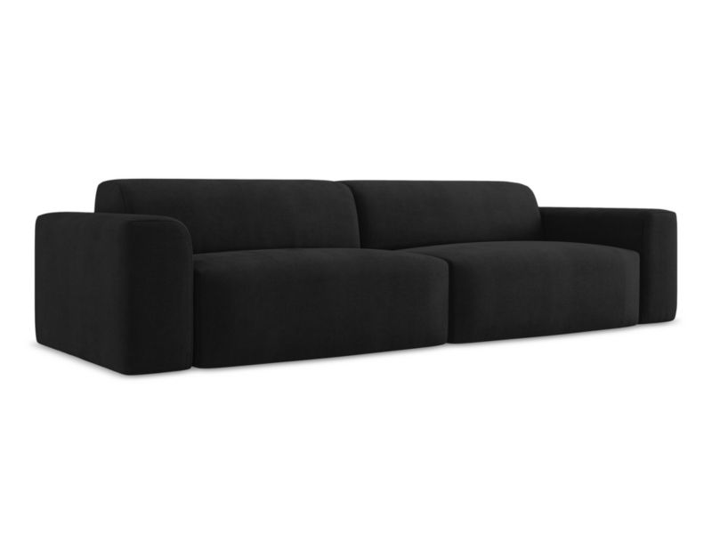 4-osobowa kanapa modułowa Makamii Keli z tkaniny strukturalnej 300x104 cm czarny 1 szt.