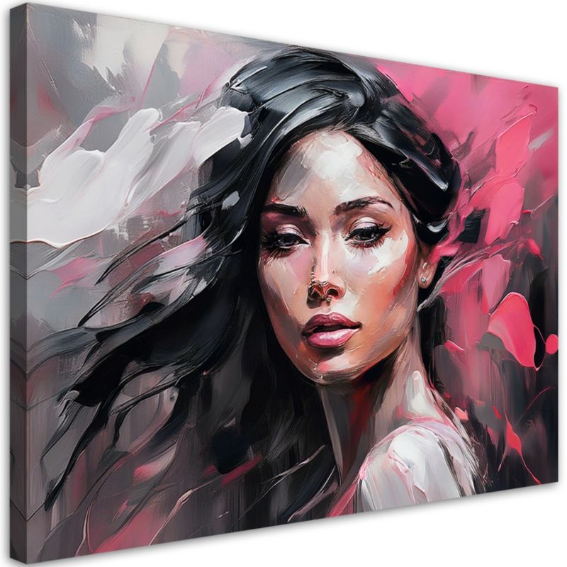 Obraz do salonu sypialni Feeby Portret Kobiety Glamour Różowy 90x60 cm 1szt
