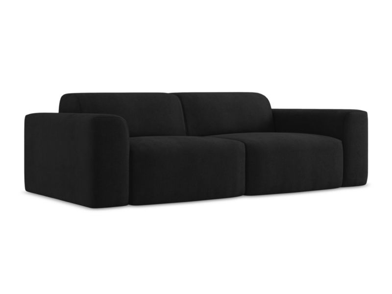 3-osobowa kanapa modułowa Makamii Keli z tkaniny strukturalnej 240x104 cm czarny 1 szt.