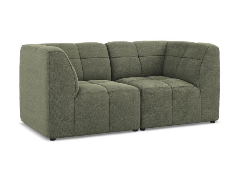 Modułowa sofa 2-osobowa Makamii Aloha z tkaniny bouclé 180x90 cm oliwkowy 1 szt.