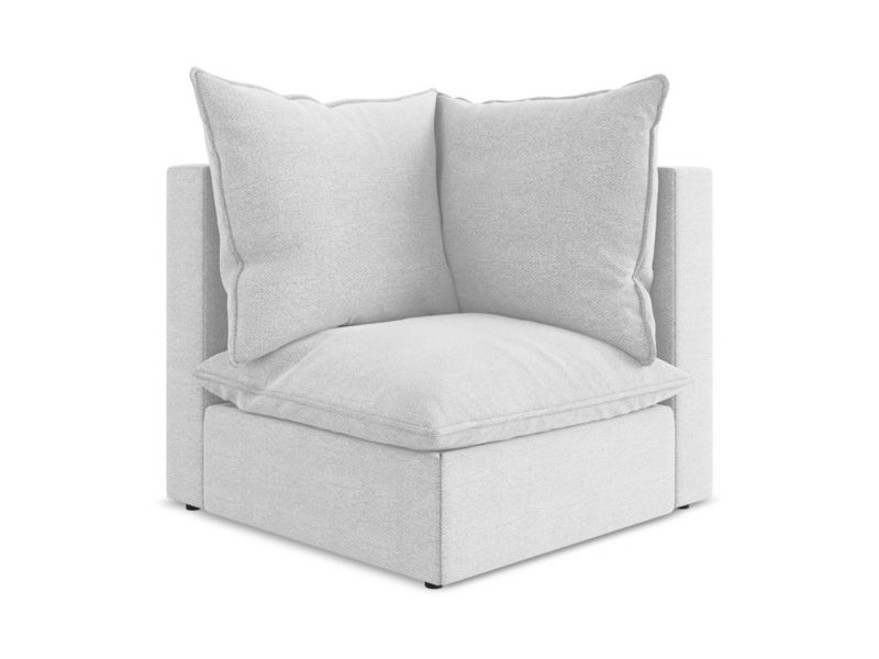 Moduł narożny Makamii Manao z tkaniny bouclé 90x90 cm srebrny 1 szt.
