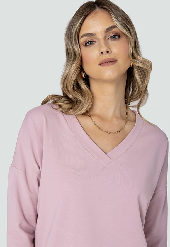 Baumwolle Bluse LEA - puderrosa
