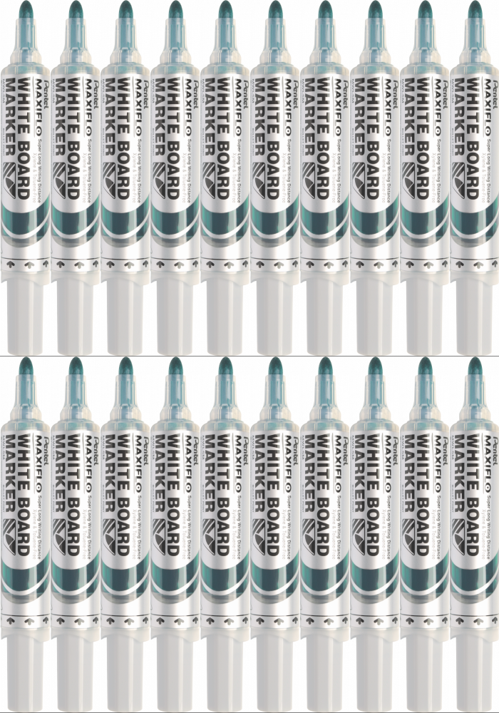 20x Marker suchościeralny Pentel Maxiflo MWL5M, z tłoczkiem, okrągła, 6mm, zielony