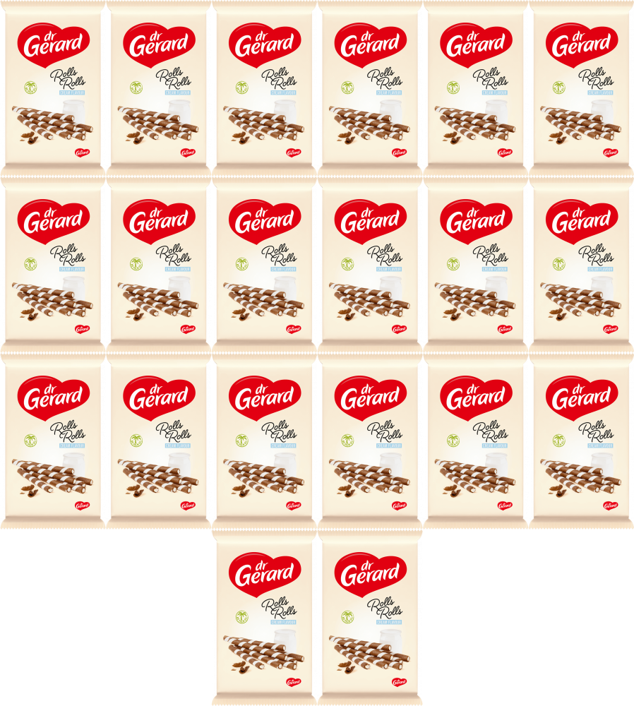 20x Rurki waflowe Dr Gerard Rolls Rolls Cream Zebra, 144g