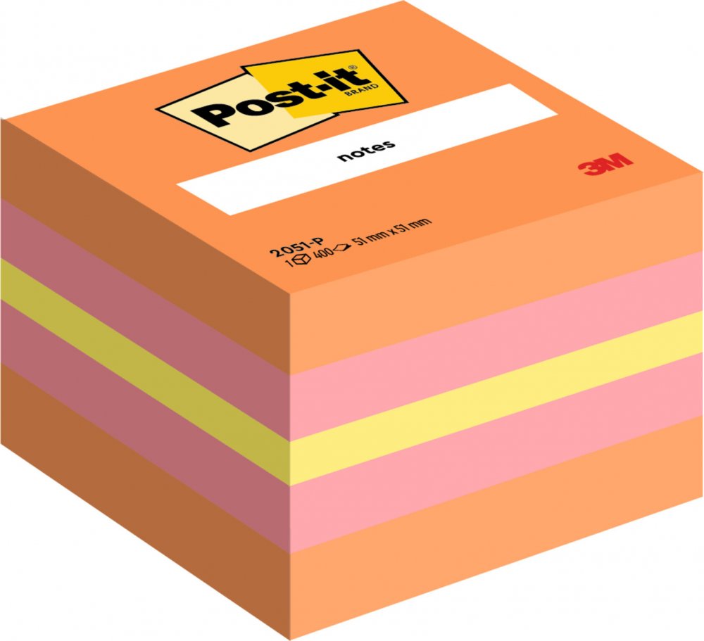 Karteczki samoprzylepne Post-it, 51x51 mm, 400 karteczek, różowy