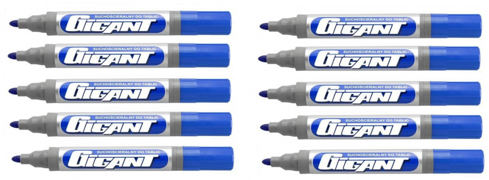 10x marker suchościeralny Kamet, Gigant, okrągła, 3mm, niebieski