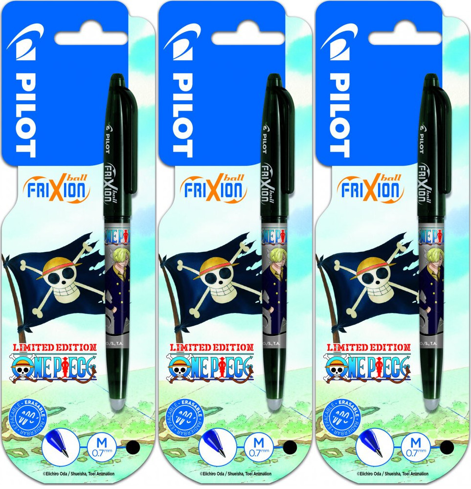 3x Pióro kulkowe wymazywalne Pilot Frixion Ball One Piece, 0.7mm, czarny