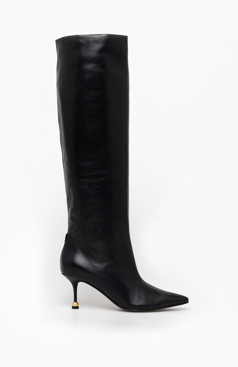 Skórzane kozaki damskie KAJA DEEP BLACK 35 - Vanda Novak