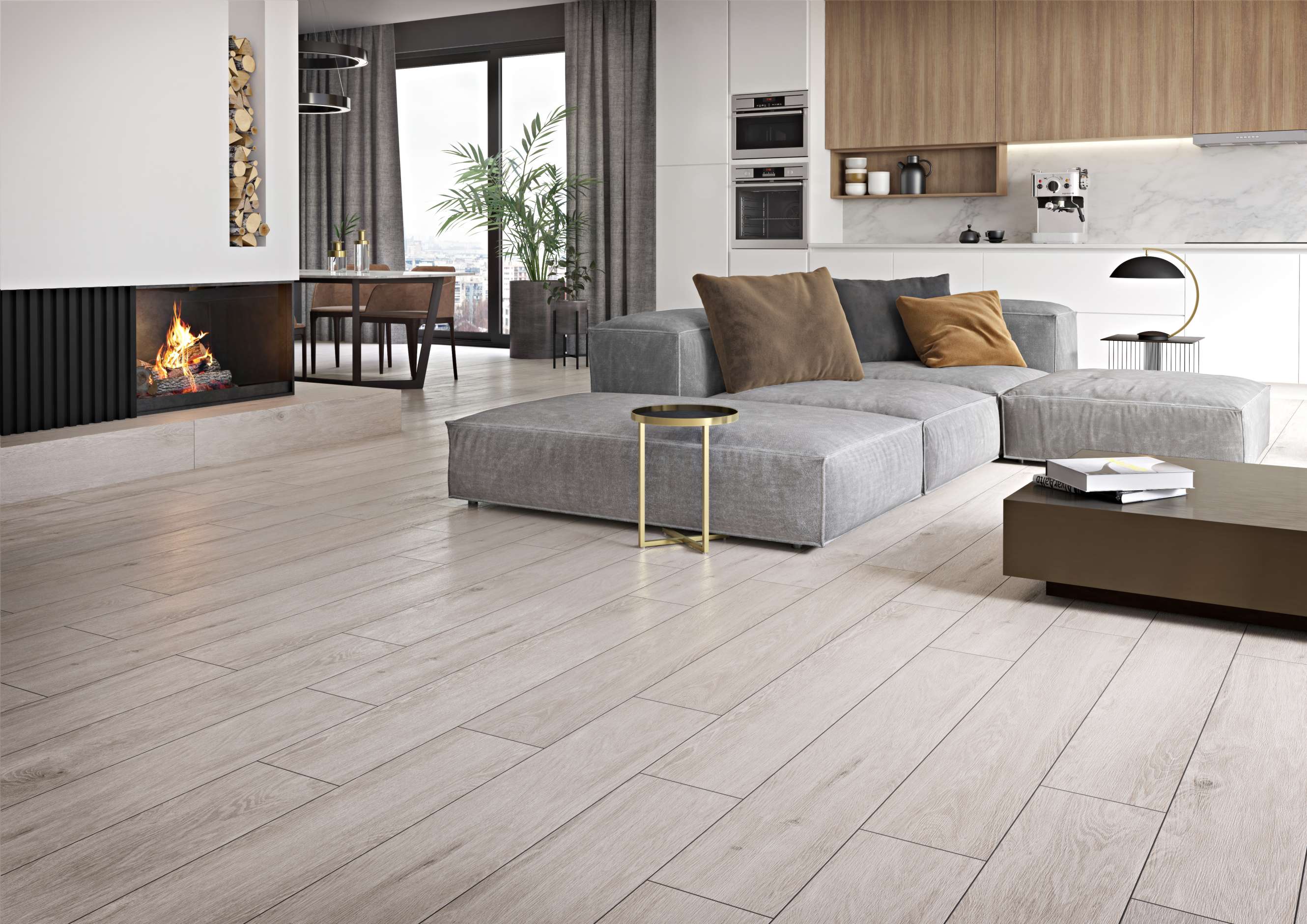 Opoczno Grand Wood Prime Light Grey płytka ścienno-podłogowa 19,8x119,8 cm STR szary mat